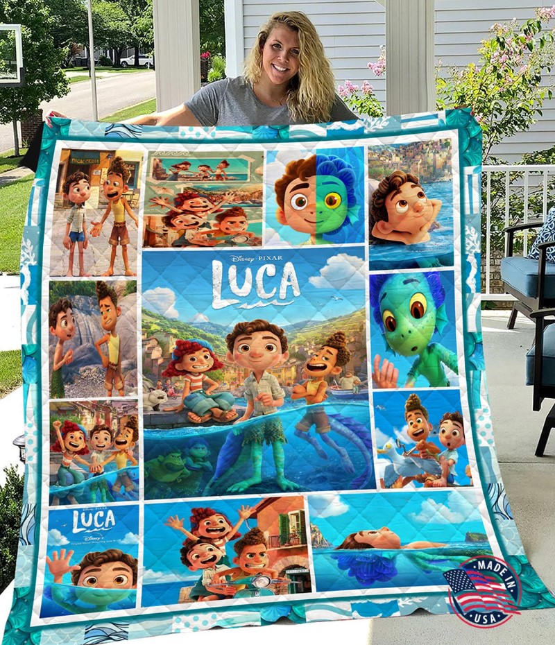 Personalized Disney Luca Quilt Blanket Disney Luca Blanket Luca Birthday Party Baby Name Blanket